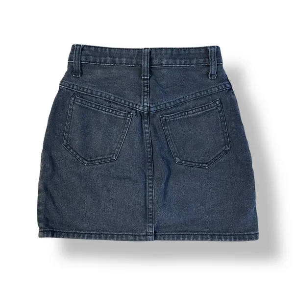 Brandy Melville Denim Button Fly Mini Skirt Womens Size‎ XS Black Streetwear - Image 5