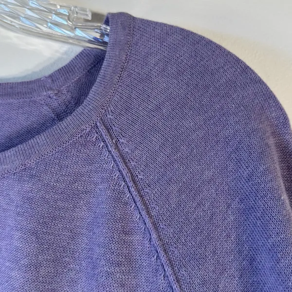 Karen Scott Womens XL Purple Cotton Crew Neck Raglan Pullover Sweater‎ - Image 4