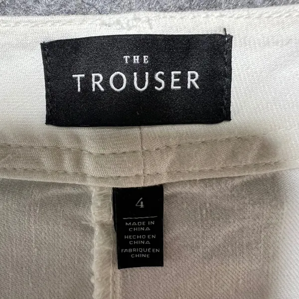 White House Black Market The‎ Trouser White Linen Blend Wide Leg Pants Size 4 - Image 6