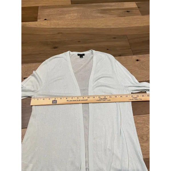 Ann Taylor Factory Wrap Top Size M Light Blue Semi‑Sheer Lightweight Layer - Image 5