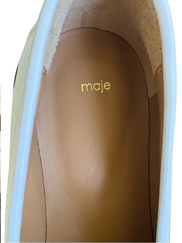 Like New Maje Leather Platform Loafers White Size 10.5 Retail $435.00 - Image 6