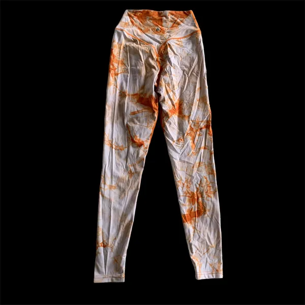 Balance Athletica Orange/White Tie Dye High Waisted Vitality Leggings - Image 4