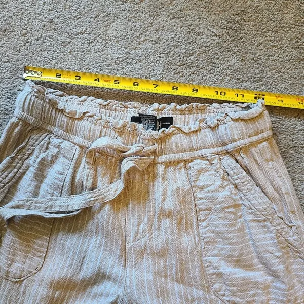 Rewash Women's Size Small Linen Blend Ankle Pant Paperbag Waist - Image 11