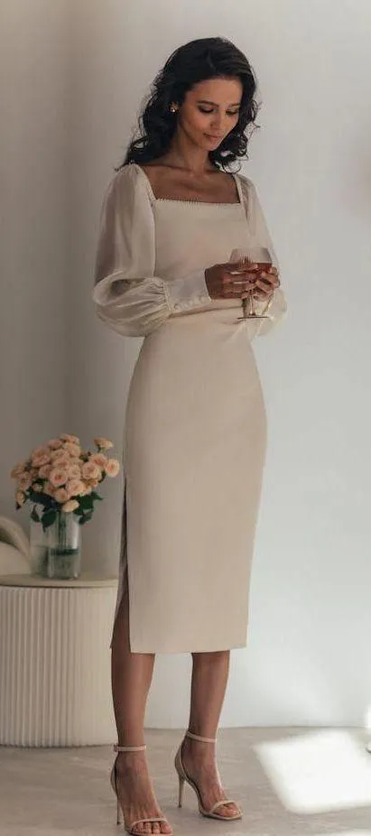 Bridal Midi Dress - Image 4