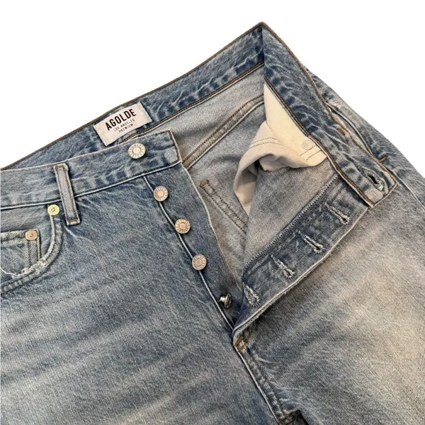 Agolde Riley High Rise Straight Crop jeans denim in Blur 26 - Image 4