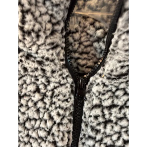 Thread & Supply Sherpa Fleece Quarter Zip Pullover Black White Salt and Pepper - Image 5