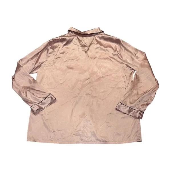 SWOMOG Satin Pajama Set Size L Pink Sleepwear Long Sleeve Two Piece - Image 5