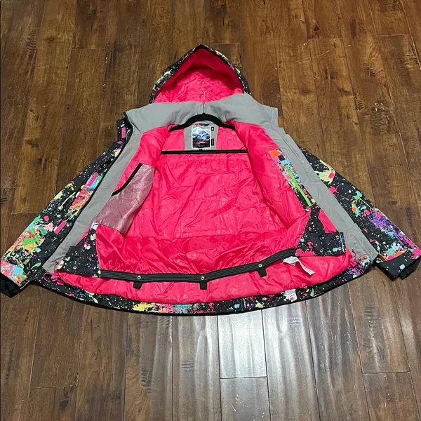 GSOU SNOW Paint Splatter Snowboarding Insulated Jacket Size XS Regular Fit NWOT - Image 16