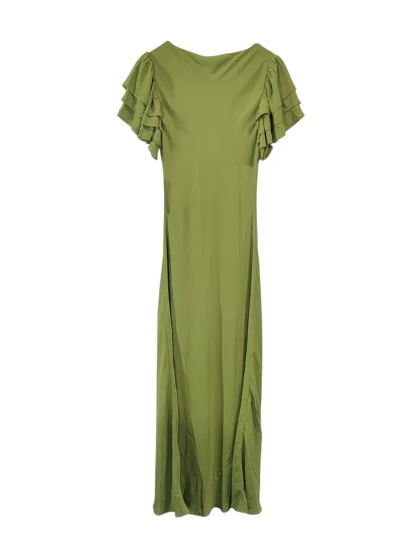 NWT Few Moda Leonor Maxi Dress size Small S clover green flutter sleeve o.p.t - Image 4