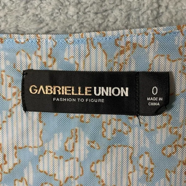 Gabrielle Union Fashion to Figure Dress 0 (XL/12) Blue Bell‎ Sleeve Oversized - Image 4