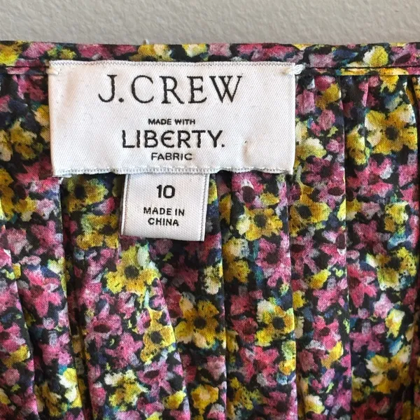 J. Crew Cinched Waist Organic Cotton Top in Liberty Busy Izzy Fabric - size 10 - Image 6