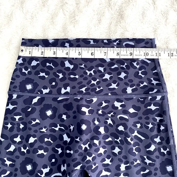 Aerie Offline Blue Leopard Print High Rise Athletic Yoga Goals 7/8 Leggings S - Image 6