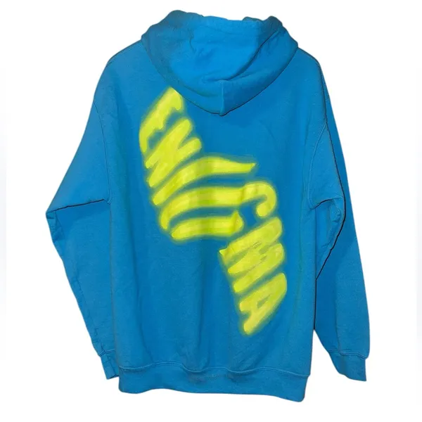 Lady Gaga Official Enigma Tour Pullover Hoodie Blue Medium - Image 2