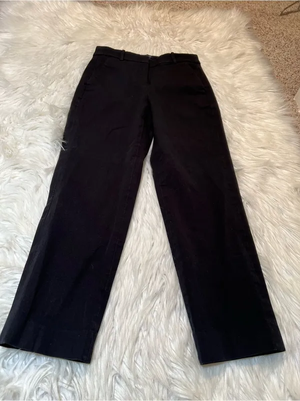 J. Crew Factory Women's Sz 2 Kallie Straight-Leg Pant Black Stretch Cotton BO899 - Image 3