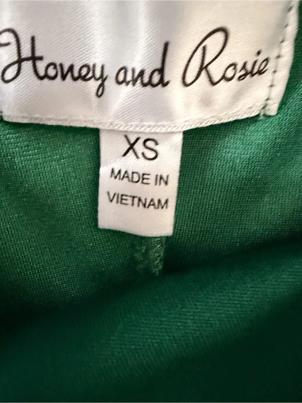 Honey and Rosie Emerald Green Velvet Ruched Mini Dress XS Holiday Cocktail Party - Image 5