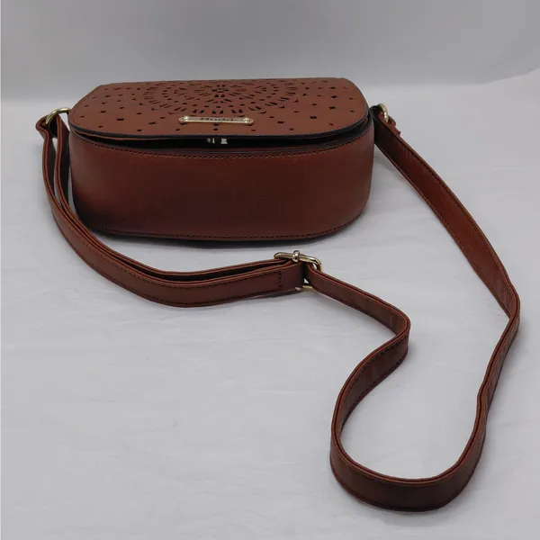 Mudd Womens Brown Shoulder Bag Small Cut Out Boho Festival Western Saddle Bag Purse - Image 8