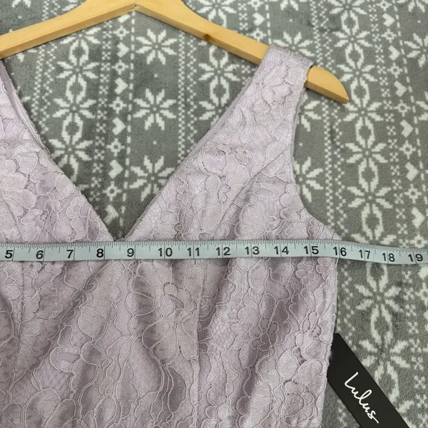 NWT Lulu's Normani Lavender Lace Sleeveless‎ Dress Small Romantic Soft Glam - Image 10