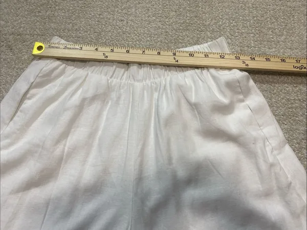 Show Me Your MuMu White Wide-Leg Linen-Blend Pants 100% Rayon Size XS - Image 9