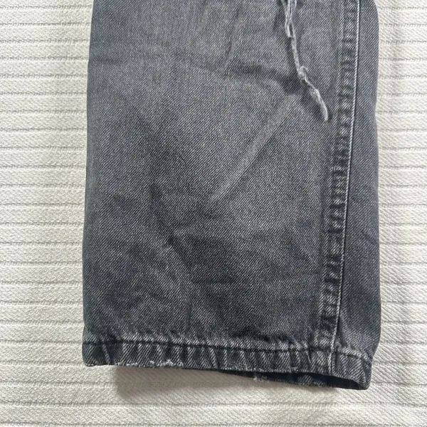 Aeropostale 90's Baggy Black Wash Button Fly Distressed Denim Jeans Size 0 - Image 3