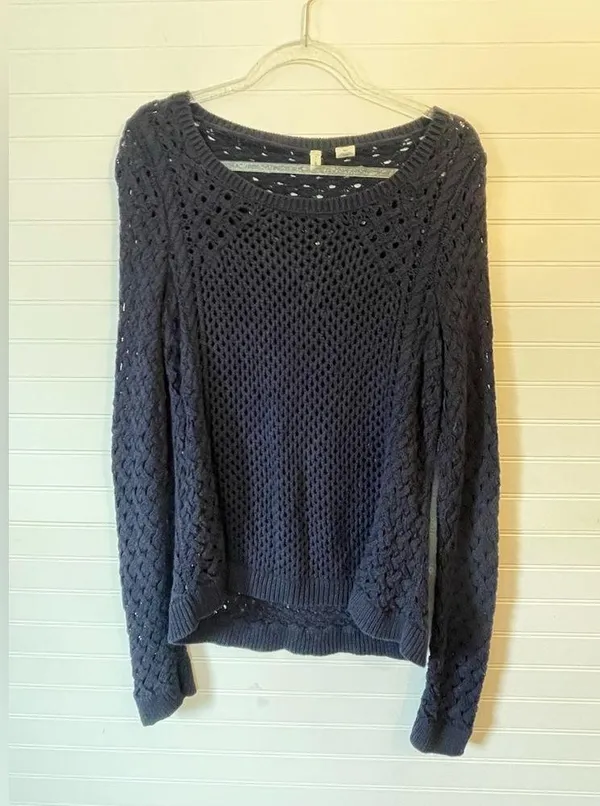 Anthropologie Moth Fisherman Knit Navy Blue Beach Sweater - Image 2