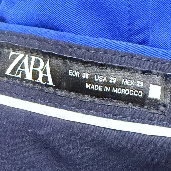 Zara Womens Cobalt Blue High Rise Wide Leg Trousers Pants Size 29 Long‎ Inseam - Image 5