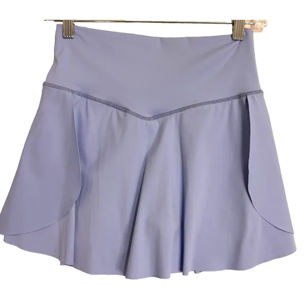 Womens Tennis Skort Sz S Light Blue Cross Over High Waisted Athletic Golf Pocket - Image 8