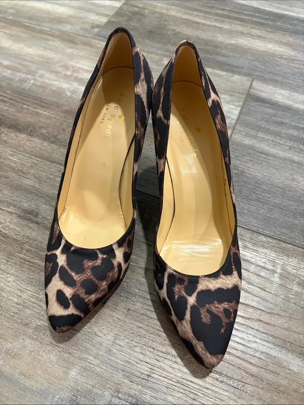 Kate Spade Leopard Wedge Pointed Toe Pumps 6.5 - Image 3