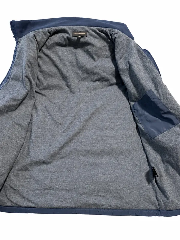 Women’s Navy Blue Quilted Puffer Vest – Full Zip - Image 3
