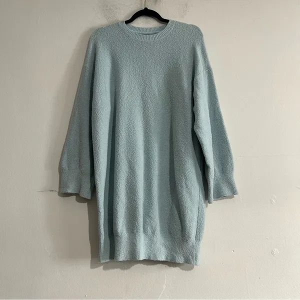 Anthropologie Daily Practice Long Sleeve Sweater Mini Dress Blue Sky Cozy Cabin - Image 2
