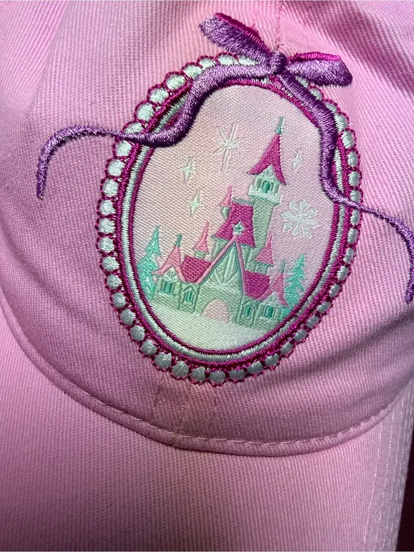 Disney Parks Pink Castle Embroidered Adult Hat - Image 2