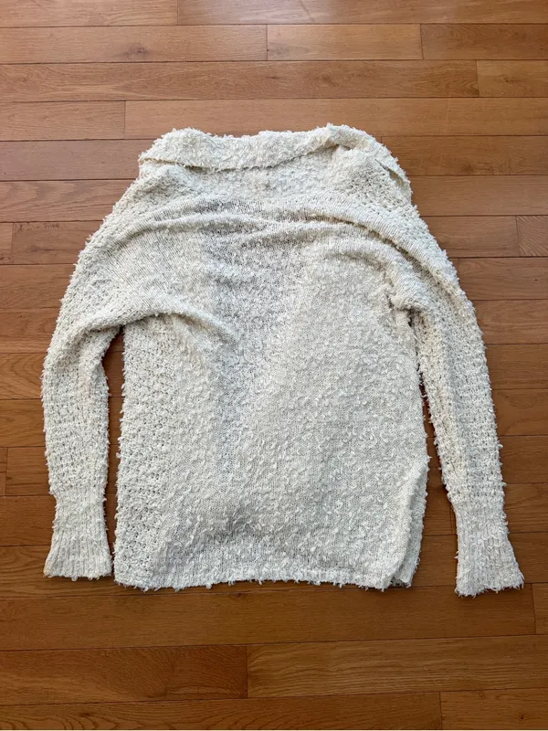 Akemi + Kin Anthropologie Cozy Open-Front Cream Women's Cardigan Sweater Size M - Image 4