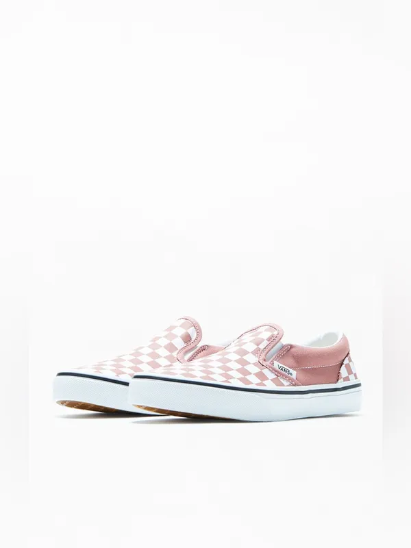 Vans Classic Slip-On mauve pink & white checkerboard unisex sneakers - Image 2