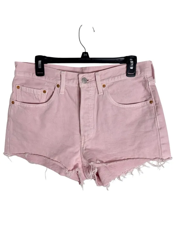 Levi’s 501 Original Fit Pink Rigid Denim High Rise Jean Cutoff Shorts size 30 - Image 2