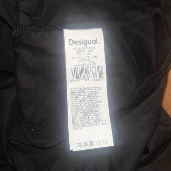 Desigual Black A-Line Skirt with Built-In Belt - Image 4