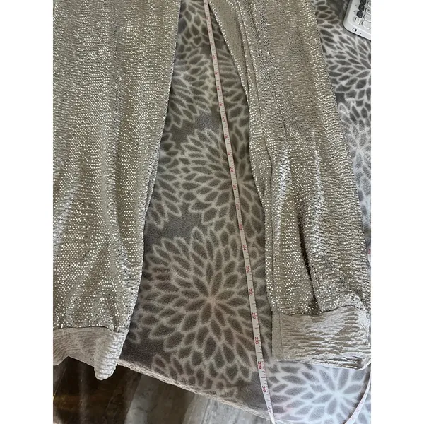 Carmela Champagne Metallic Shimmer Jogger Pants Medium Made in USA Party Disco Glam M - Image 5