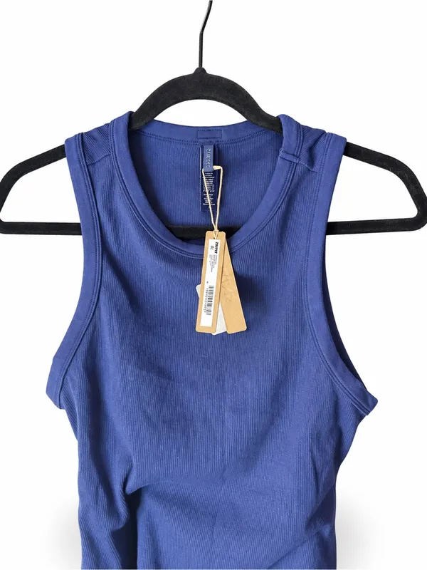 SKIMS Cotton Rib Tank Mini Dress Navy Size Large NWT - Image 4