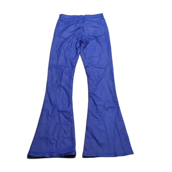 Edikted Luna Blue Faux Leather Flare Jeans Size Medium - Image 8