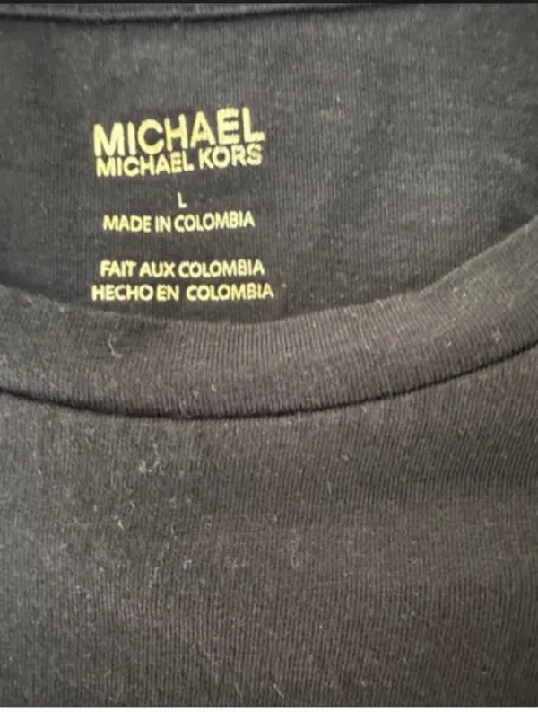 Michael Kors Black T-Shirt with Gold MK Emblem - Image 2