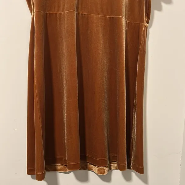 Madewell Velvet V-Neck Flutter-Sleeve Dress Golden Pecan Size XXL - Image 4