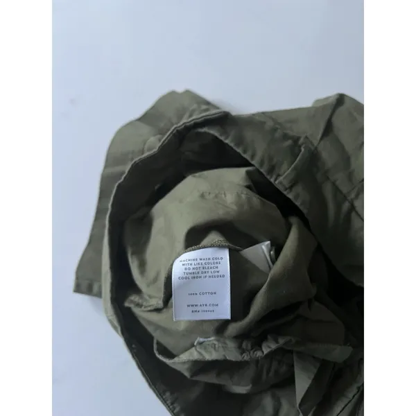 AYR Women’s Cotton High Rise Pleated Shorts Olive Size 12 - Image 6