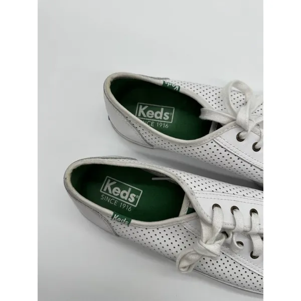 KEDS Sneakers Womens Sz US 8 EU39 White Leather Lace Up Tennis Shoes WH56115 EUC - Image 7