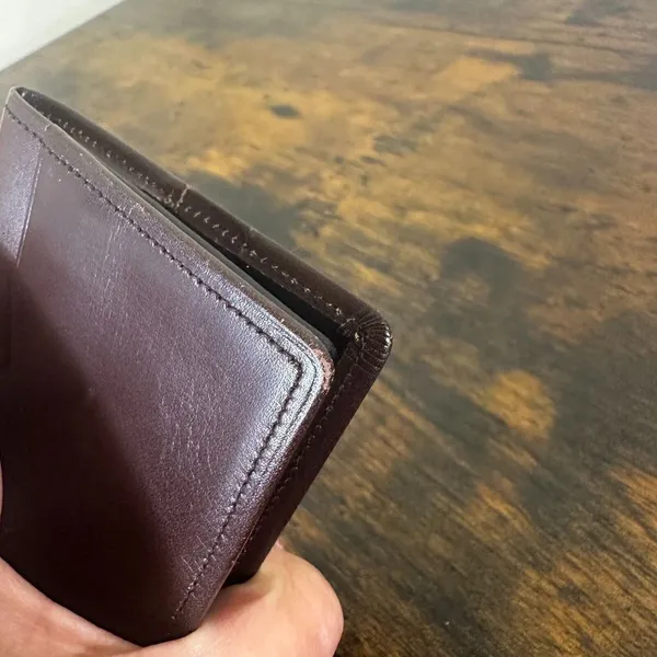 YSL Yves Saint Laurent Card Coin Holder Case Brown Leather‎ - Image 4