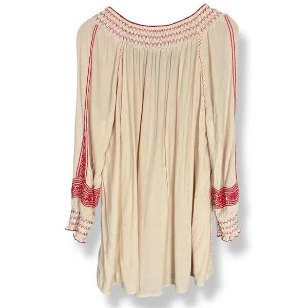 Free People‎ Wind Willow Embroidered Tunic Shift Mini Dress Size Small Tassels - Image 5
