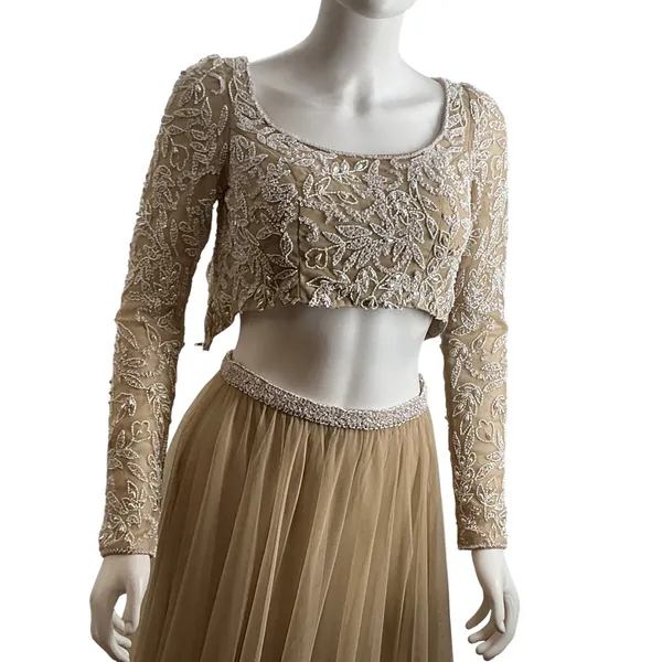 Sherri Hill 53559 Nude Ivory Beaded Two Piece Prom Gown Dress Womens 00 NEW - Image 16