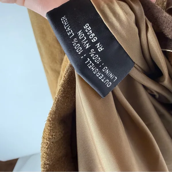 Vintage Wilsons Leather Maxima Brown Suede Trench Coat with Braided Accents - Image 16