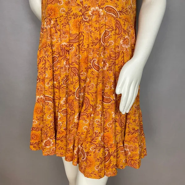 Patrons of Peace Babydoll Dress Paisley Floral Mini Women Sz Large‎ Boho Tiered - Image 5
