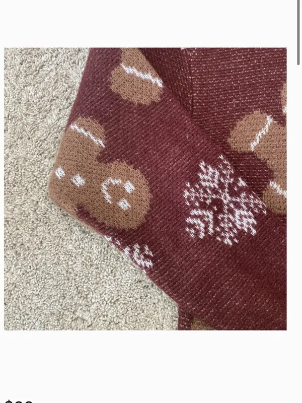 brown tan white gingerbread winter sweater - Image 8