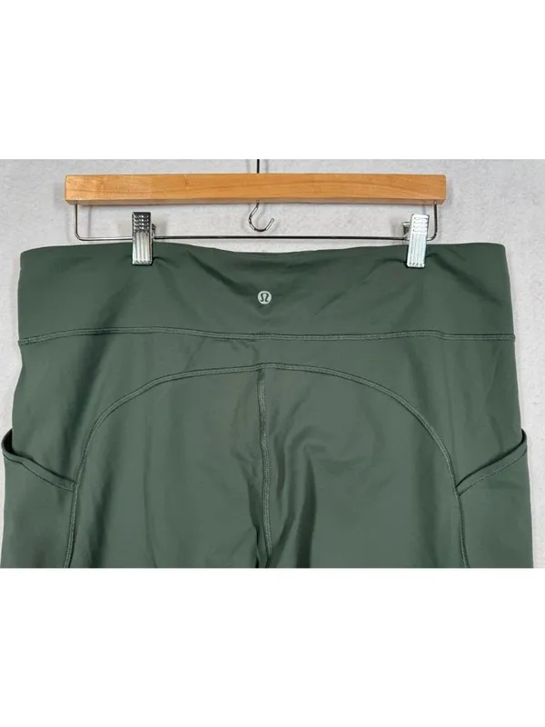 Lululemon Invigorate High Rise Tight 25" Smoked Spruce Green Leggings Women's 18 - Image 4