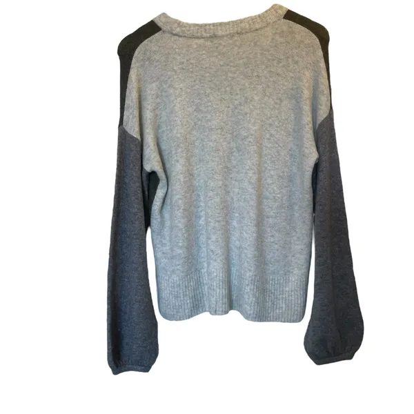 MADEWELL Olive Green/Gray/Beige Merino/Alpaca Wool Blend Crew Neck Sweater Small - Image 6