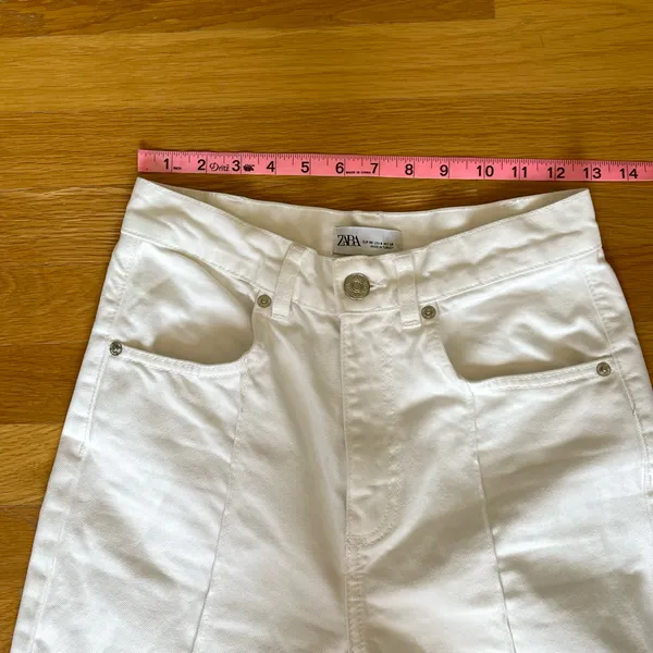 ZARA White High Waisted Straight Leg Jeans Women’s Size US 4 EU 36 - Image 8